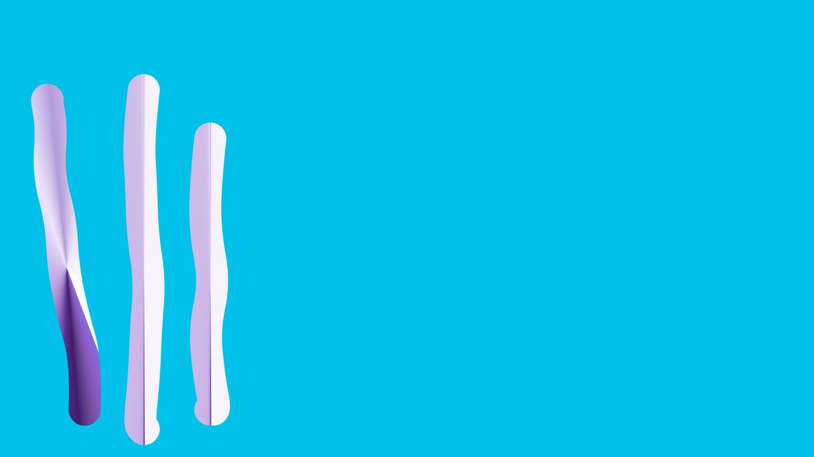 Abstract brand form on a cyan field