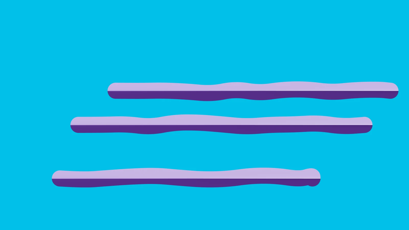 Abstract brand form on a cyan field