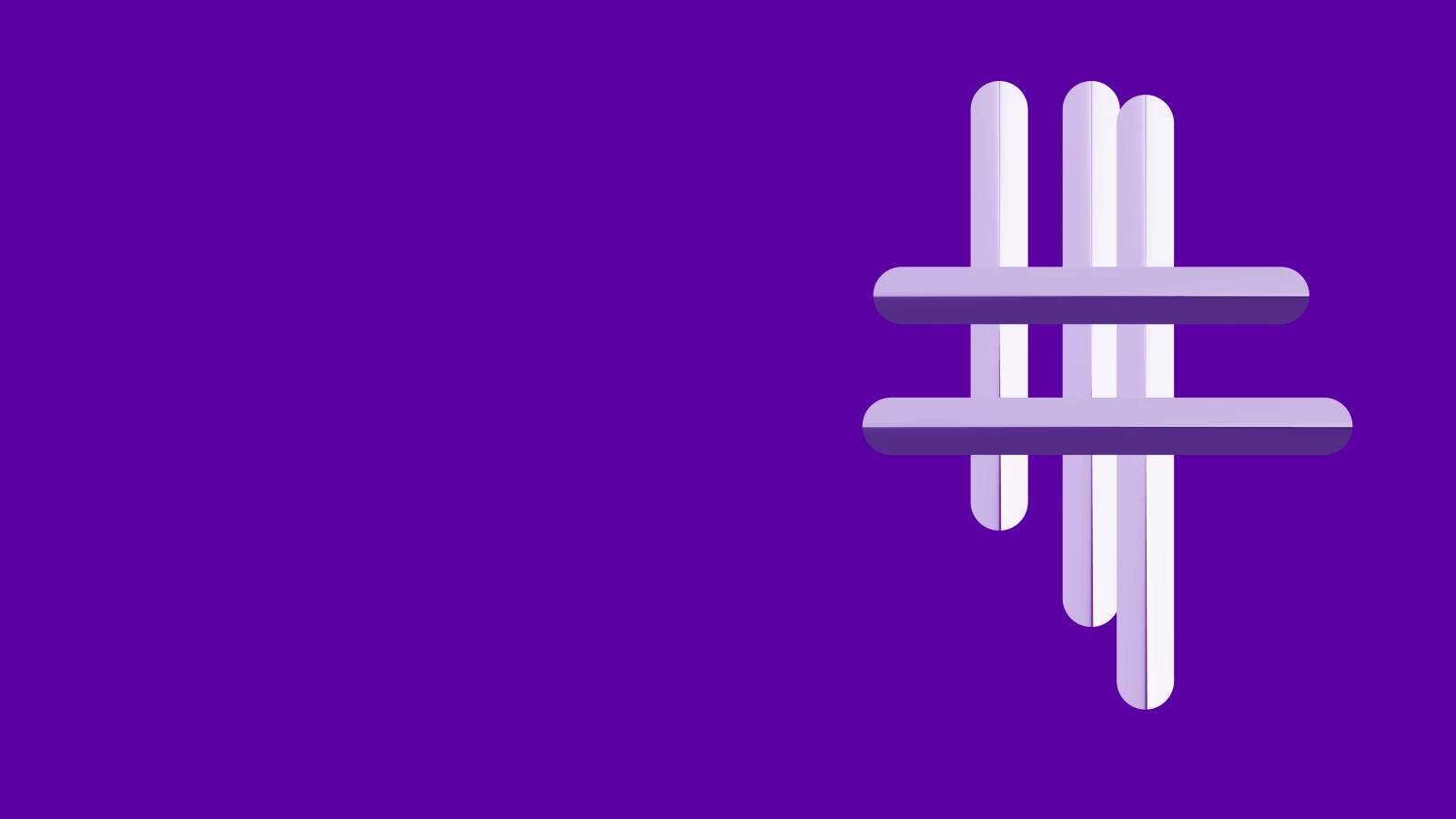 Abstract brand form on a royal purple field