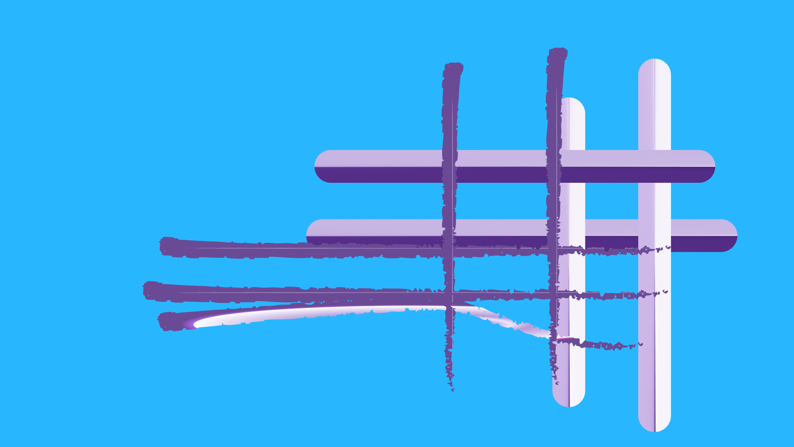 Abstract brand form on a hot pink field