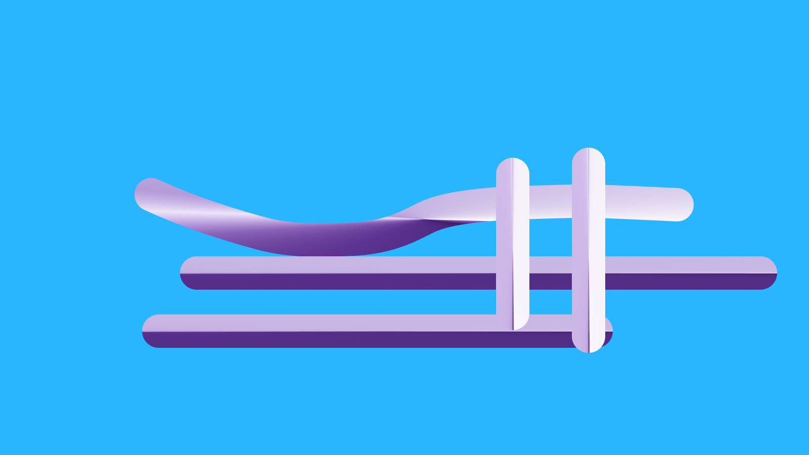 Abstract brand form on a hot pink field