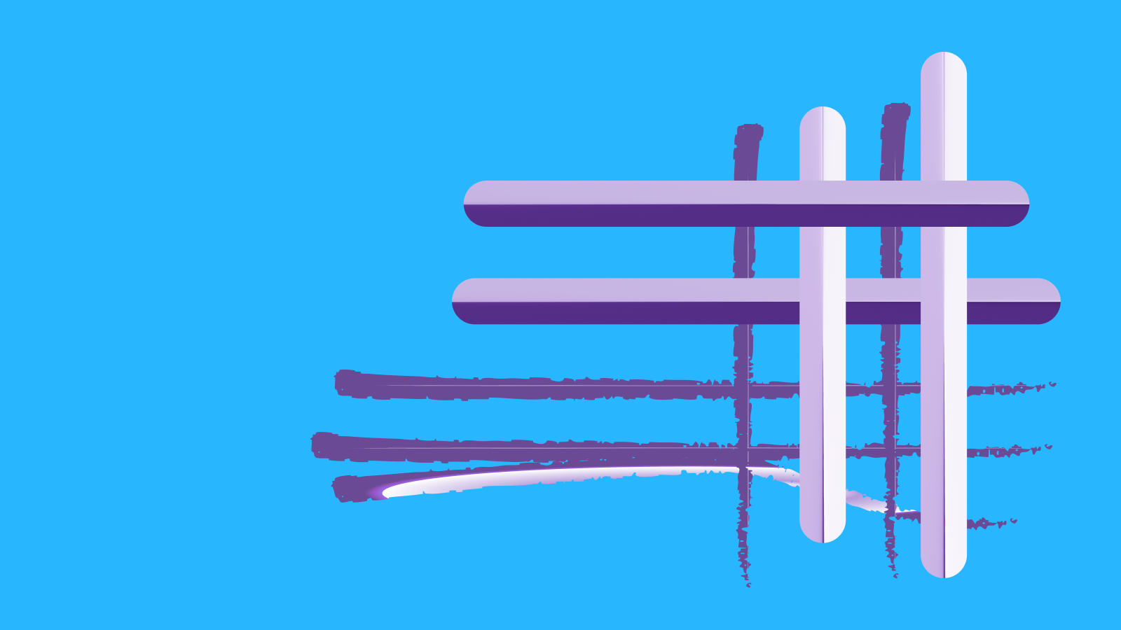 Abstract brand form on a hot pink field