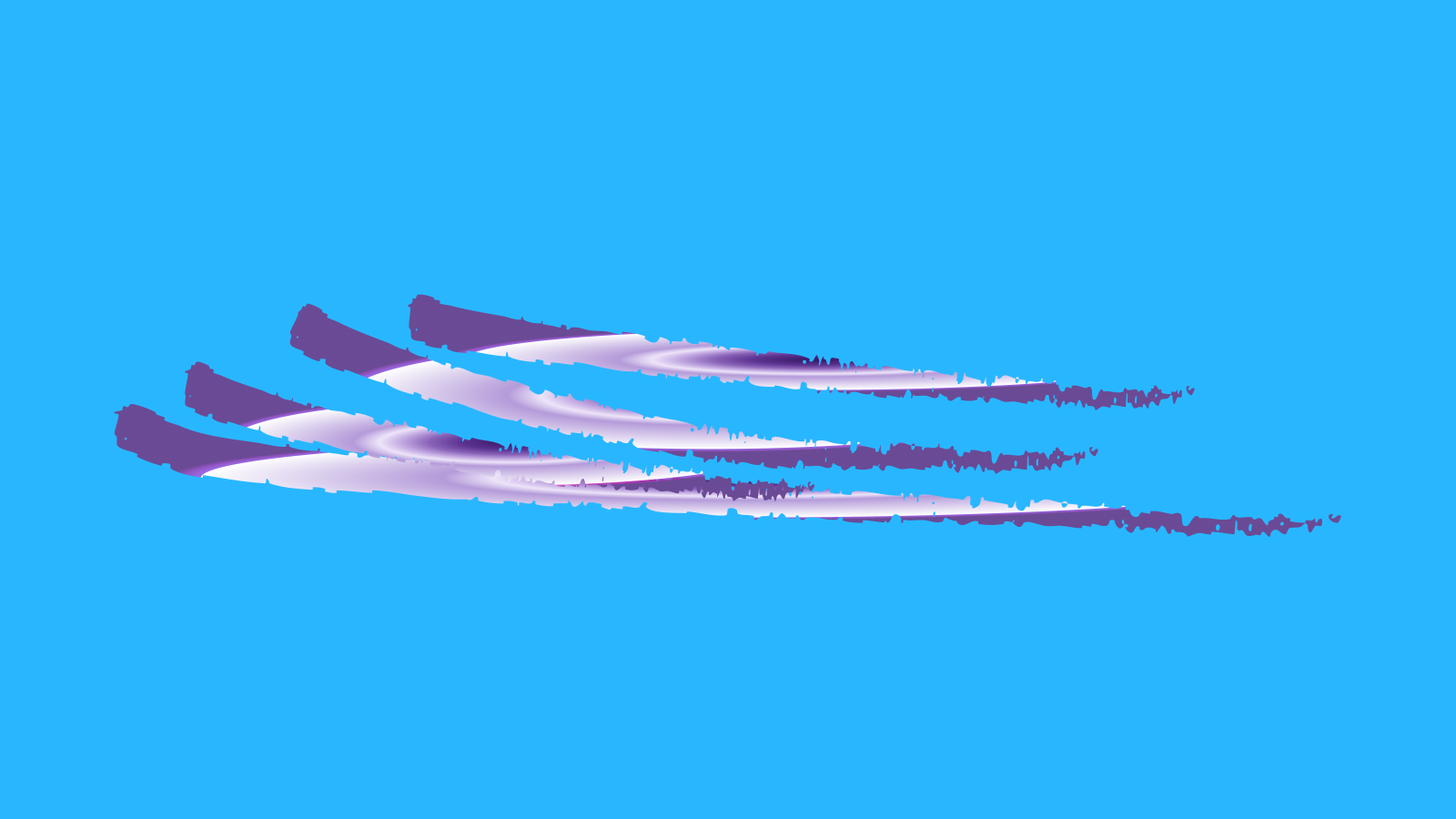 Abstract brand form on a royal purple field