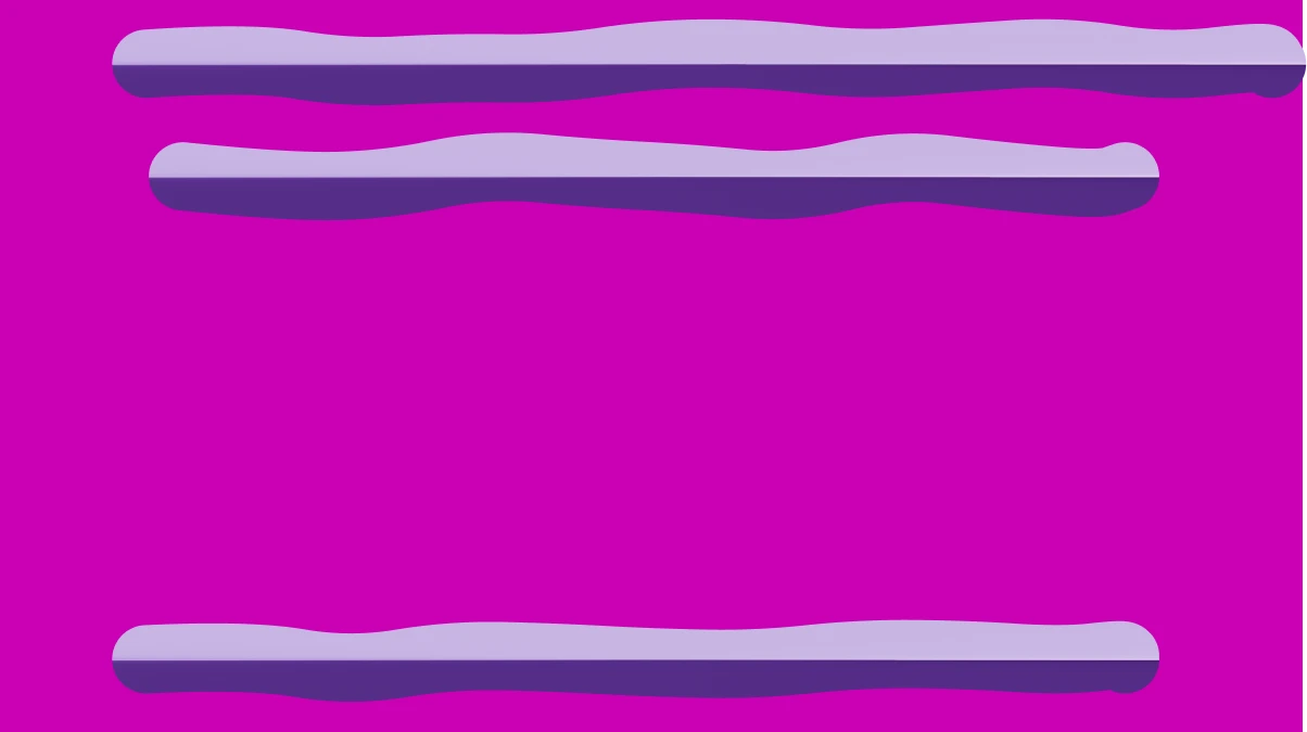 Three chrome bars stacked horizontally, on a magenta field