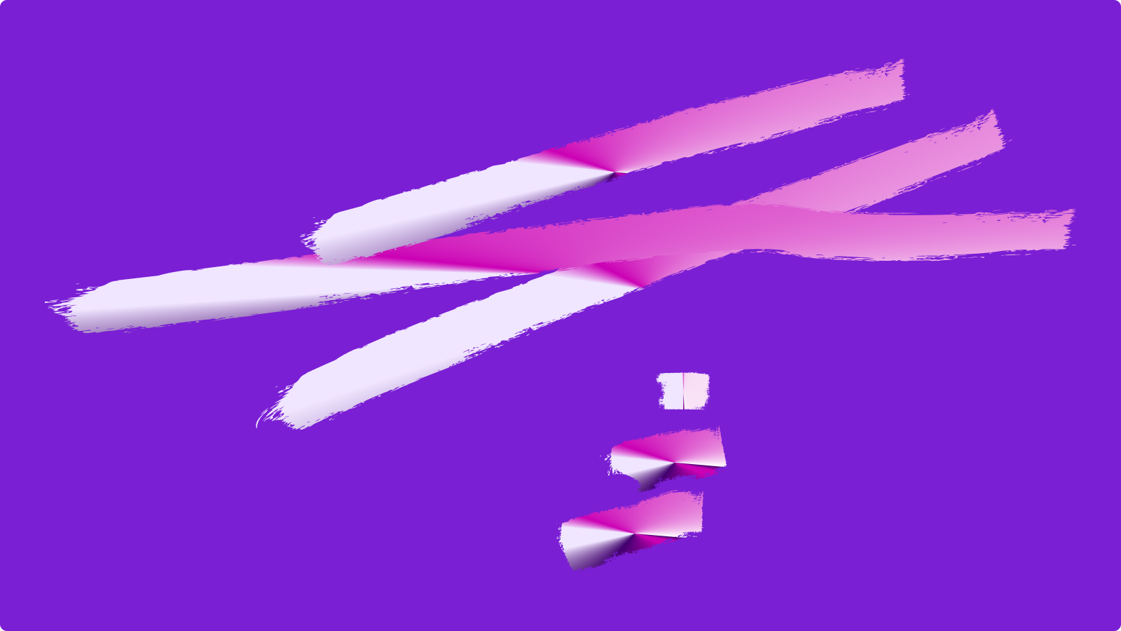 Abstract brand form on a purple field