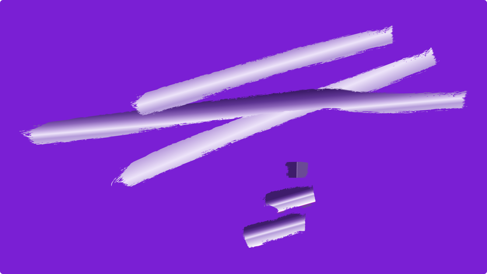 Abstract brand form on a purple field