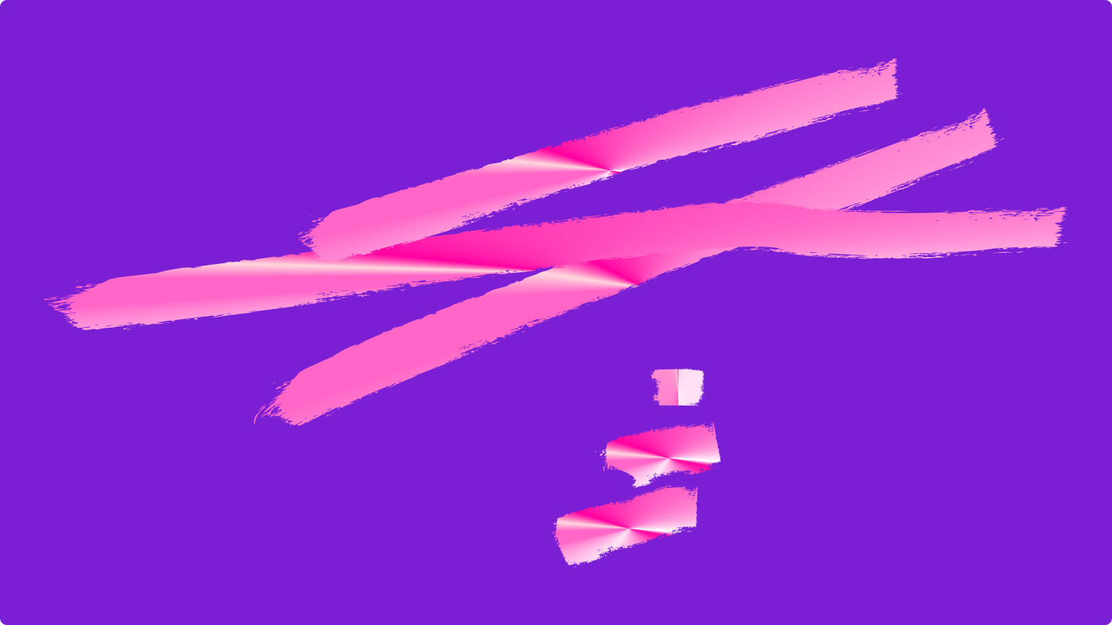 Abstract brand form on a purple field