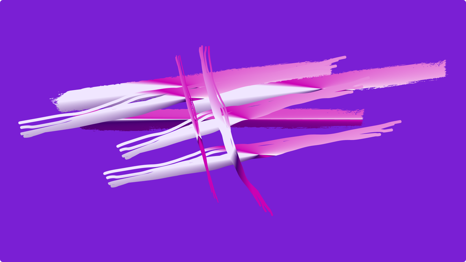 Abstract brand form on a purple field