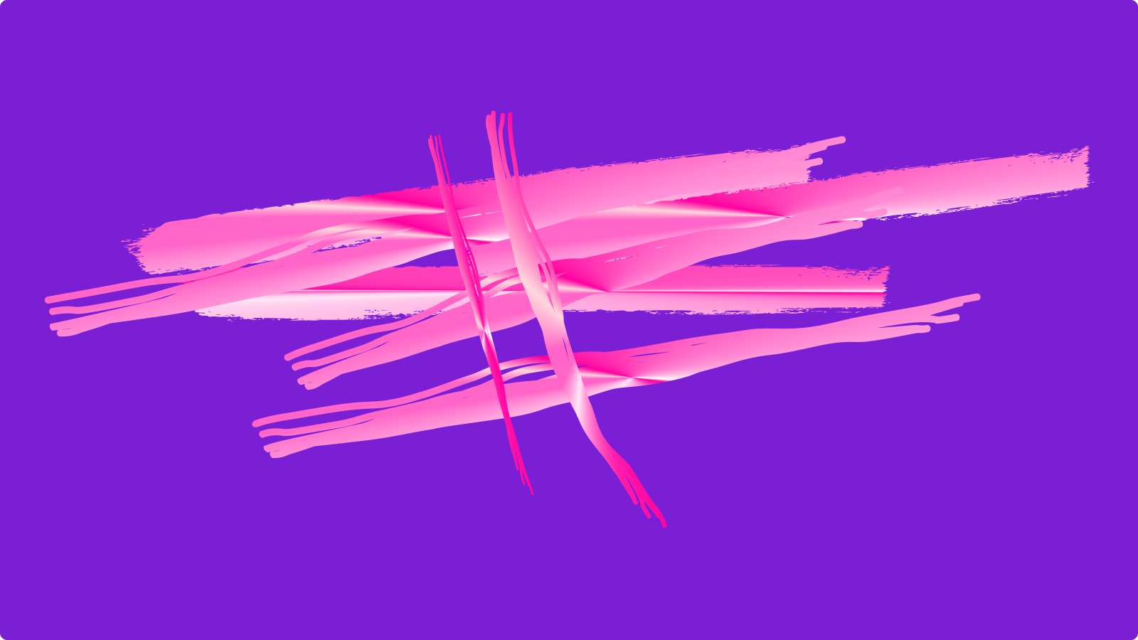 Abstract brand form on a purple field