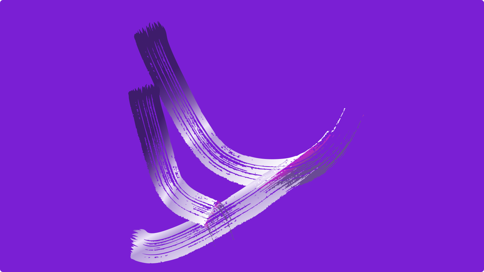 Abstract brand form on a purple field