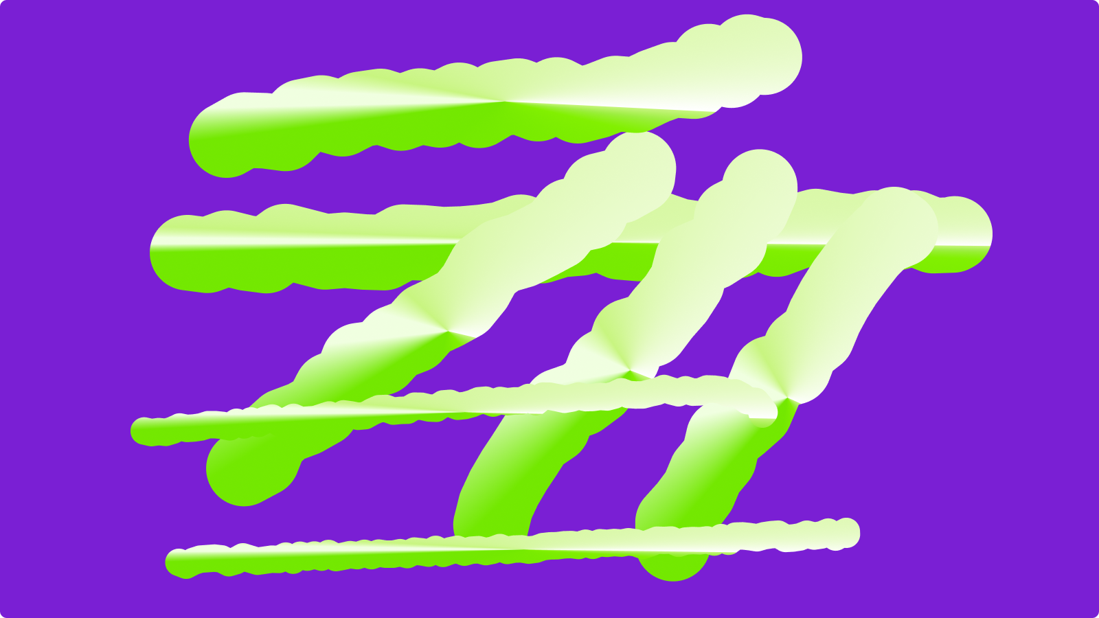 Abstract brand form on a purple field