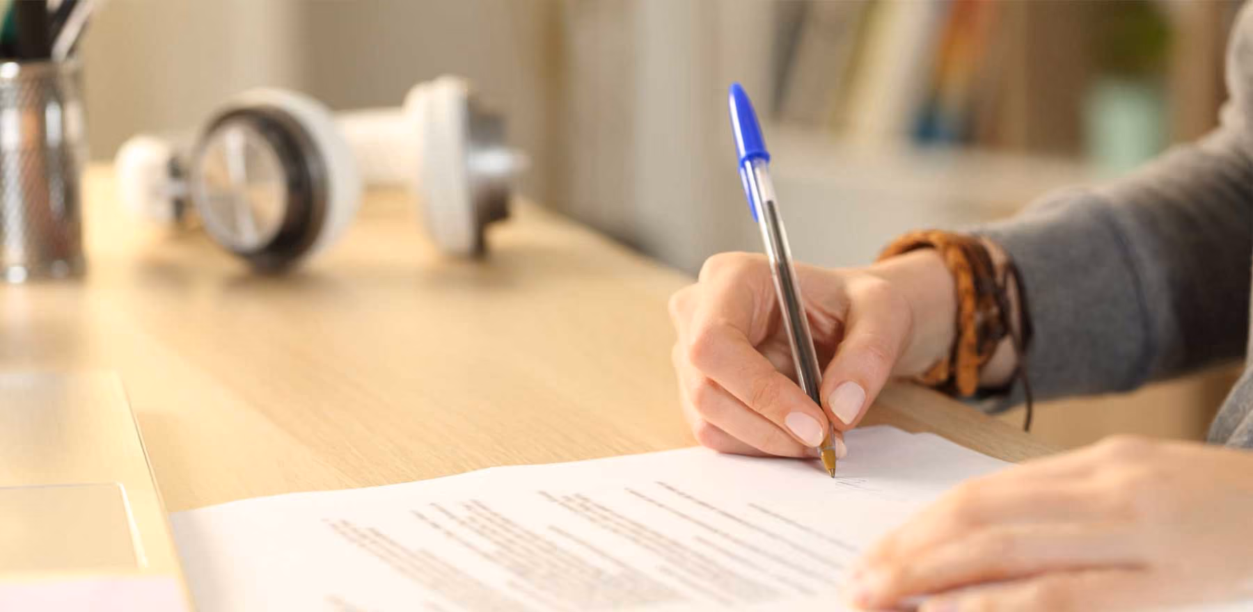 Parent writing an application