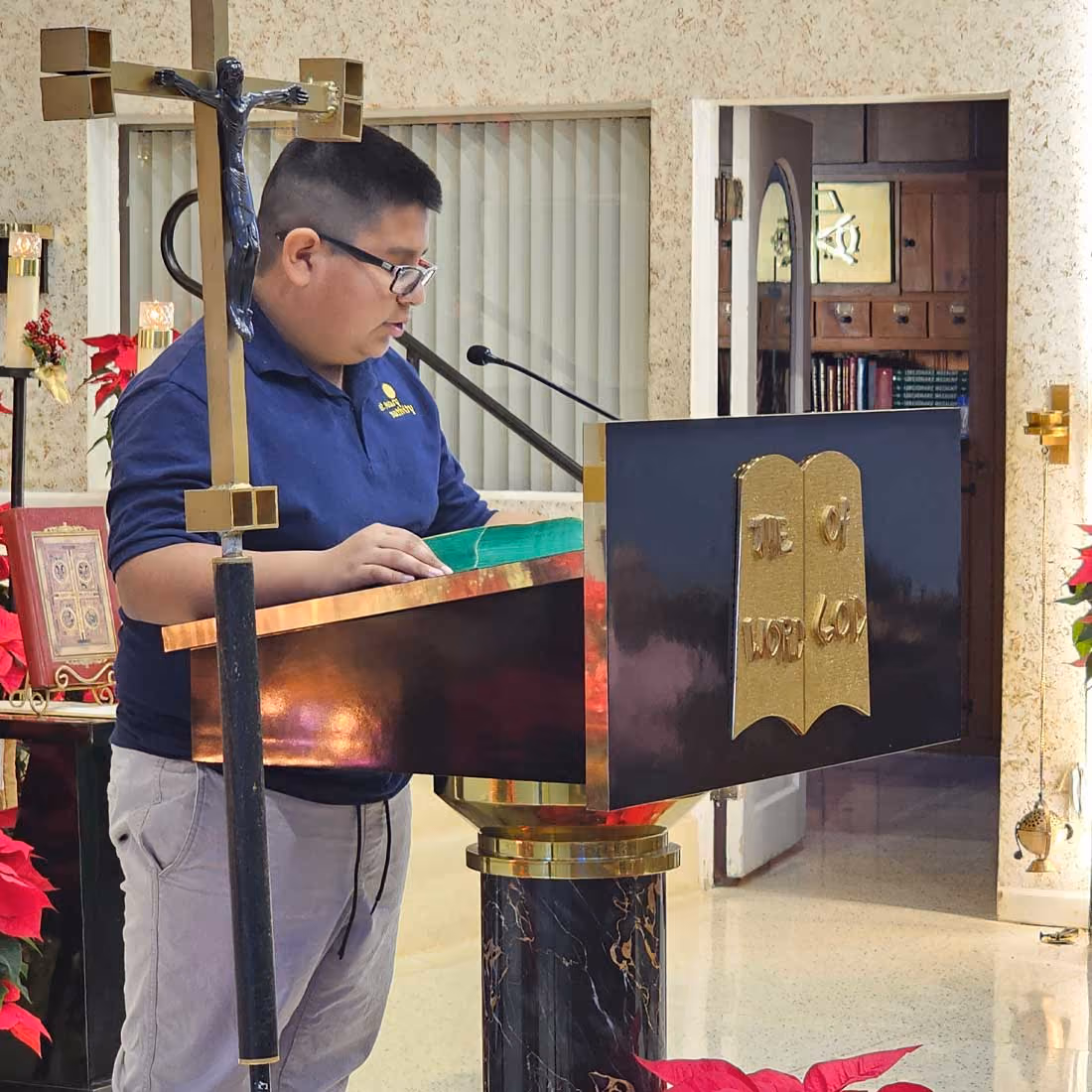 Man reading from the Bible