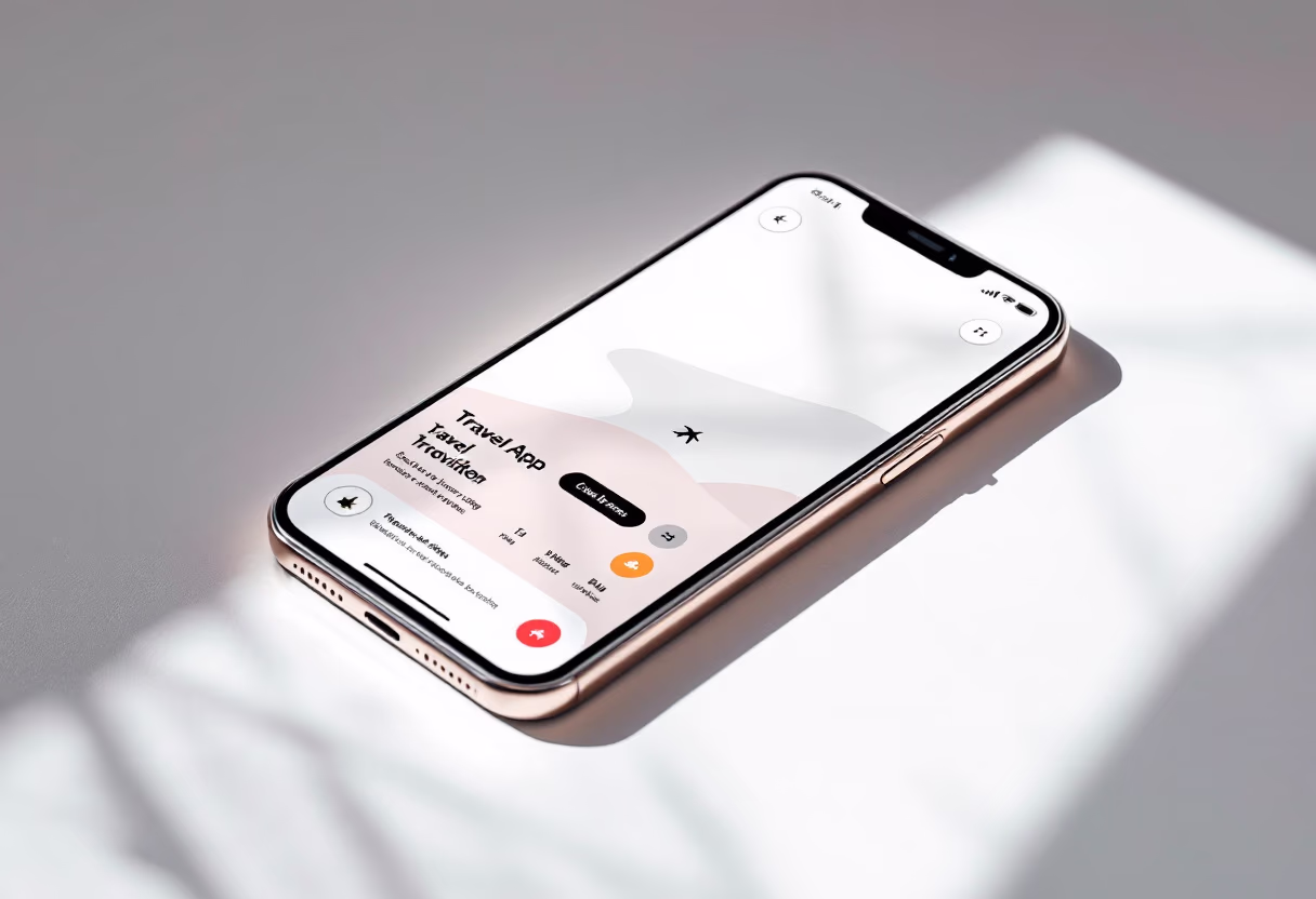 interface image of a mobile device with travel app interface (for a travel tech)