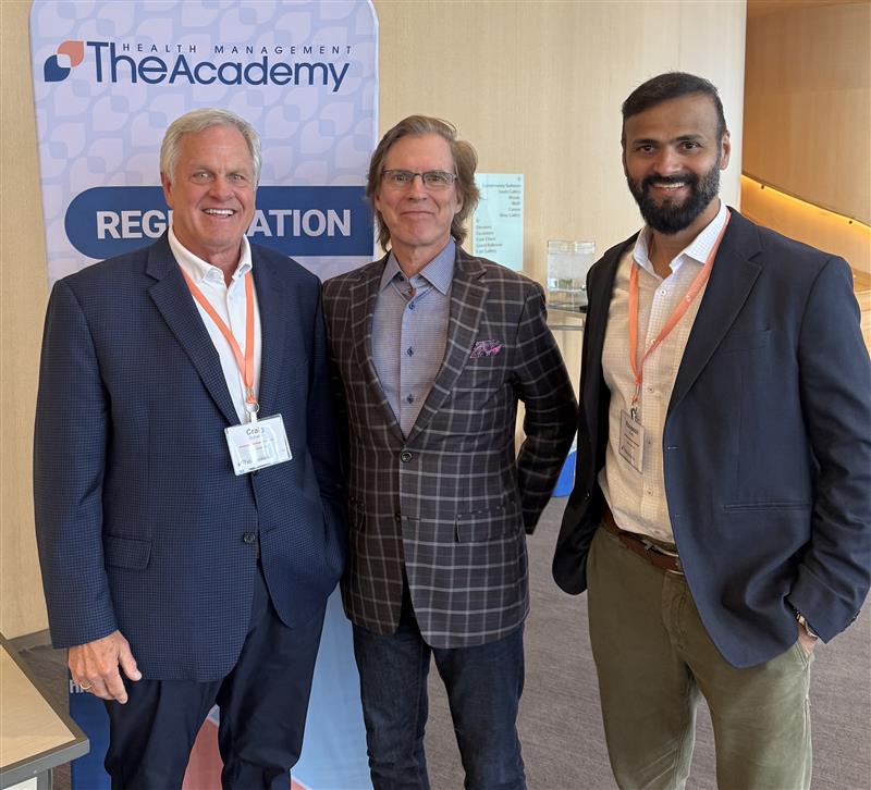 Left to right: Craig Schaffer, Kevin Roberts (Vee Healthtek Board of Advisors), and Roopesh Shetty