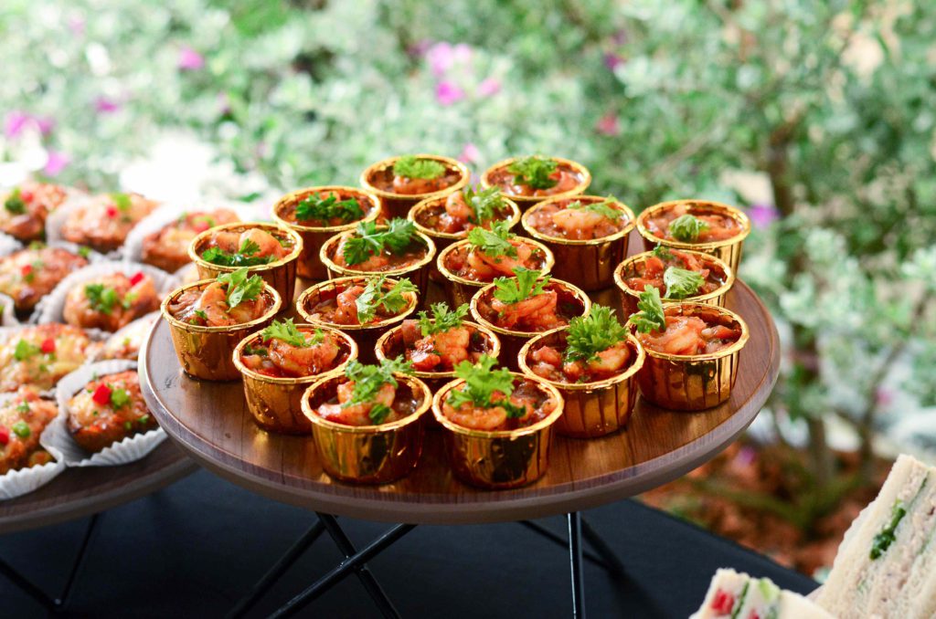 Shrimp dessert in cups for a private catering event by iDoCatering