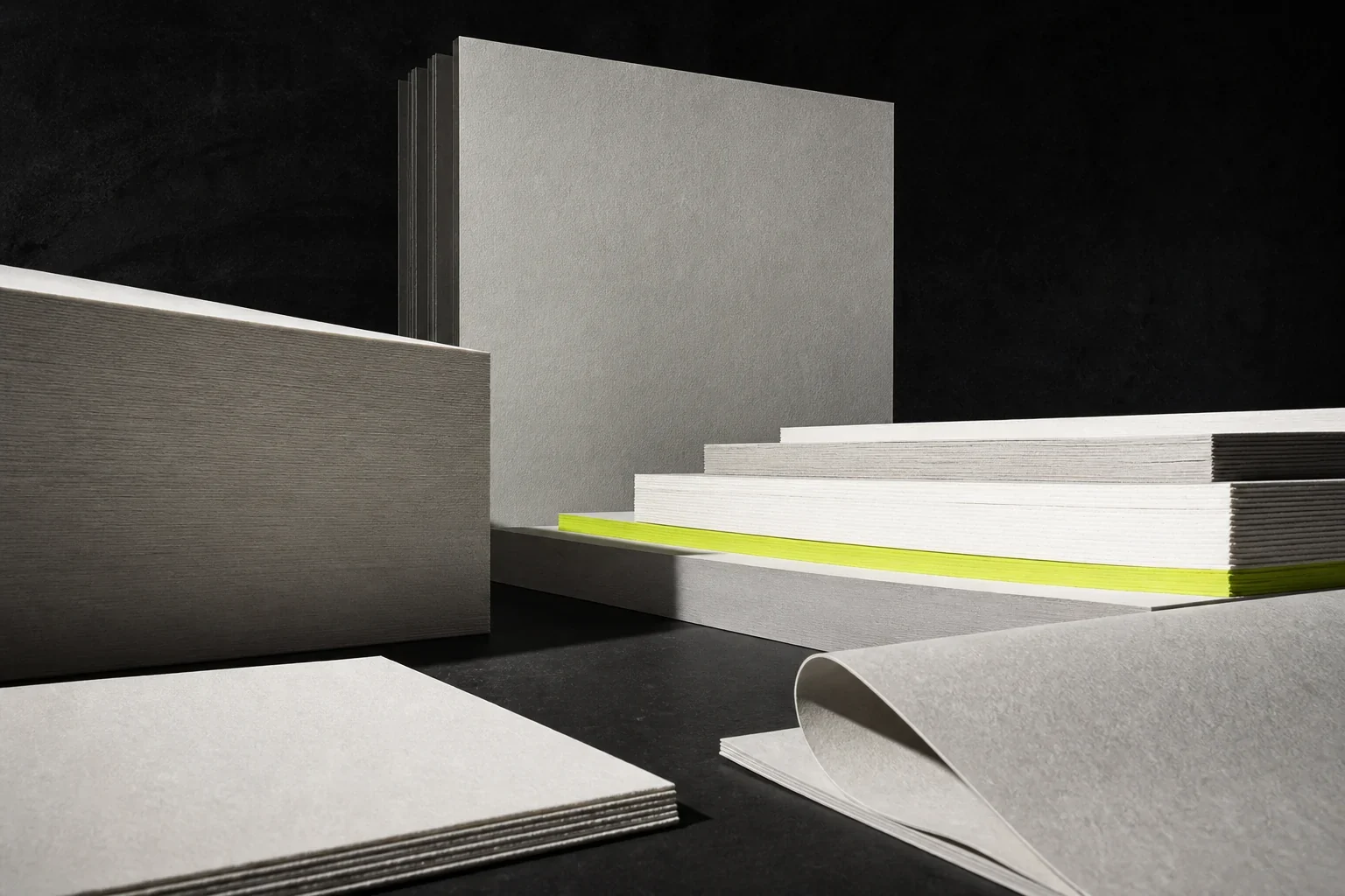 Norm Papers sculptural stacks of textured paper