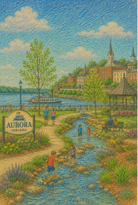 Illustration of a neighborhood playground
