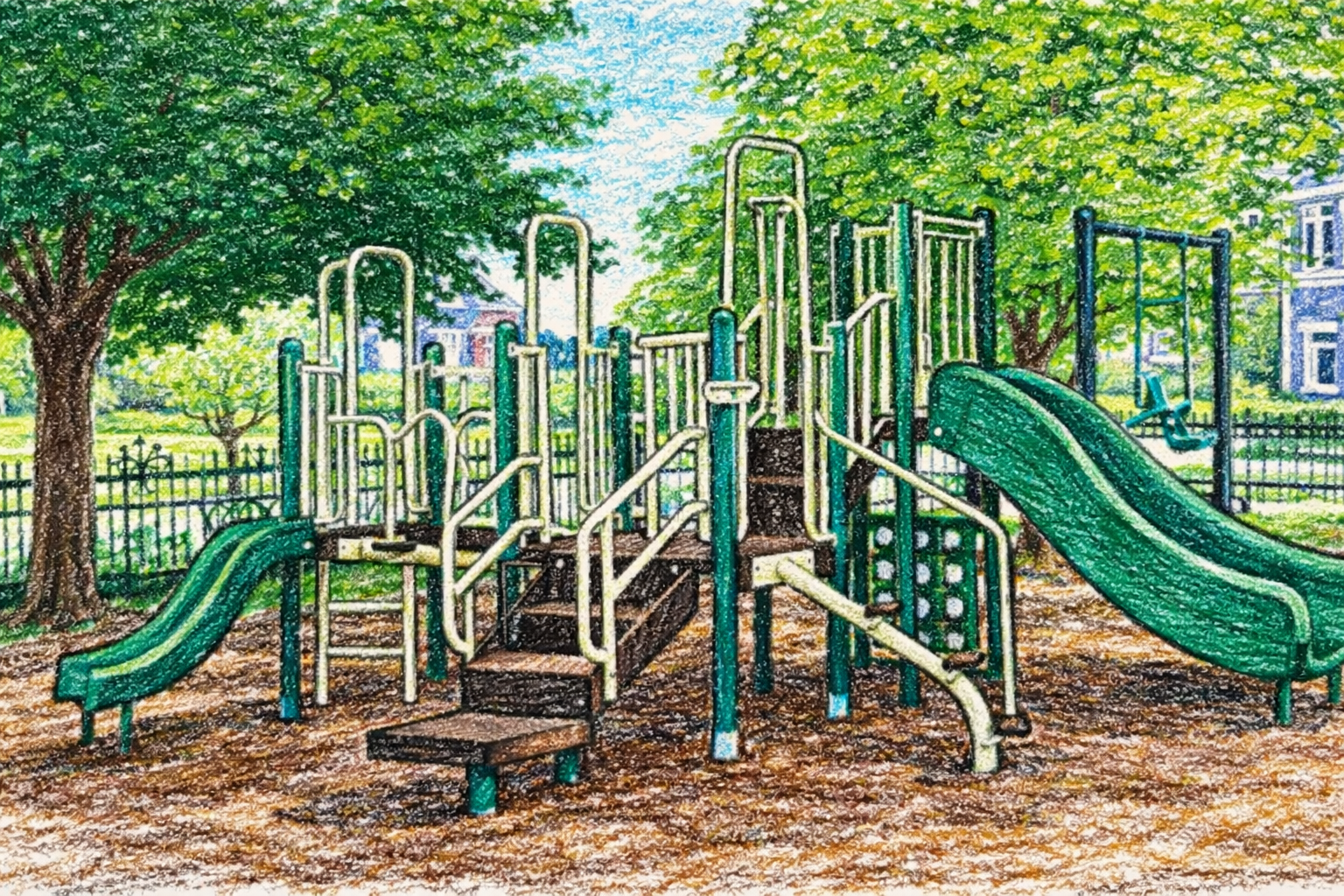 Illustration of a neighborhood playground