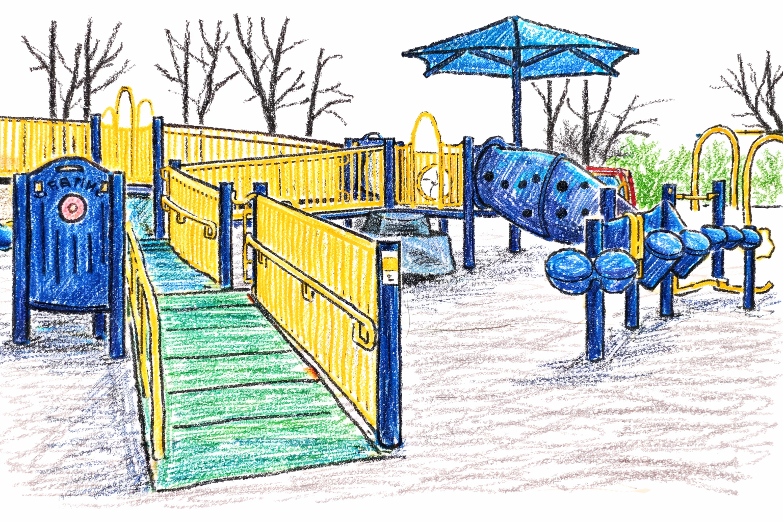 Illustration of a neighborhood playground