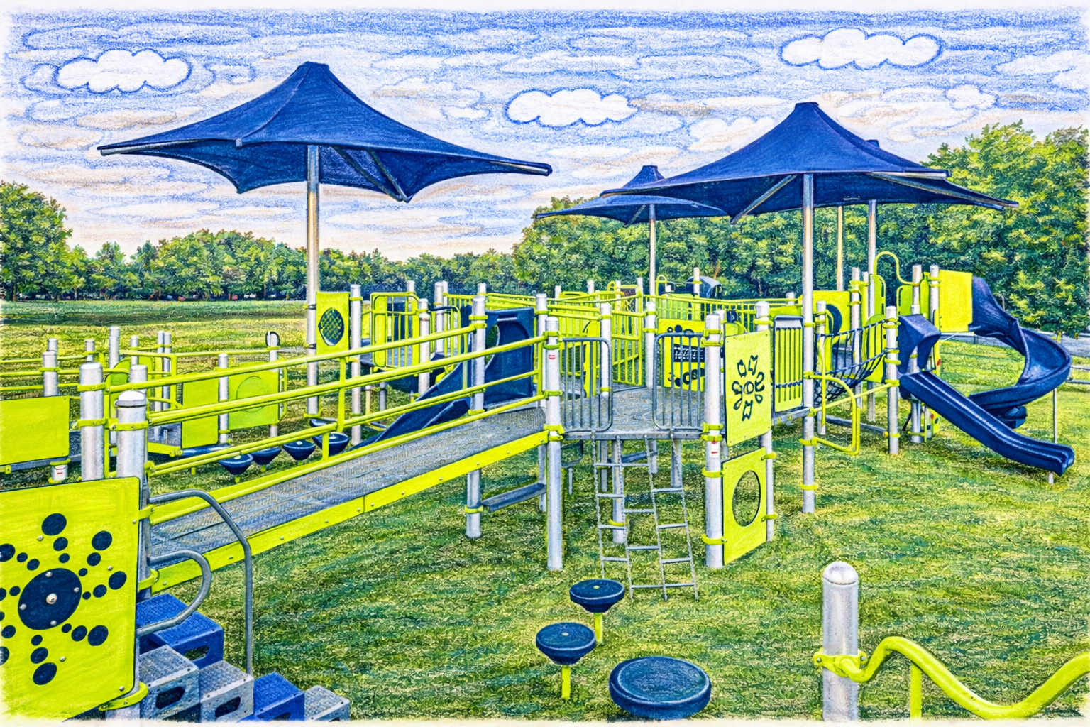 Illustration of a neighborhood playground