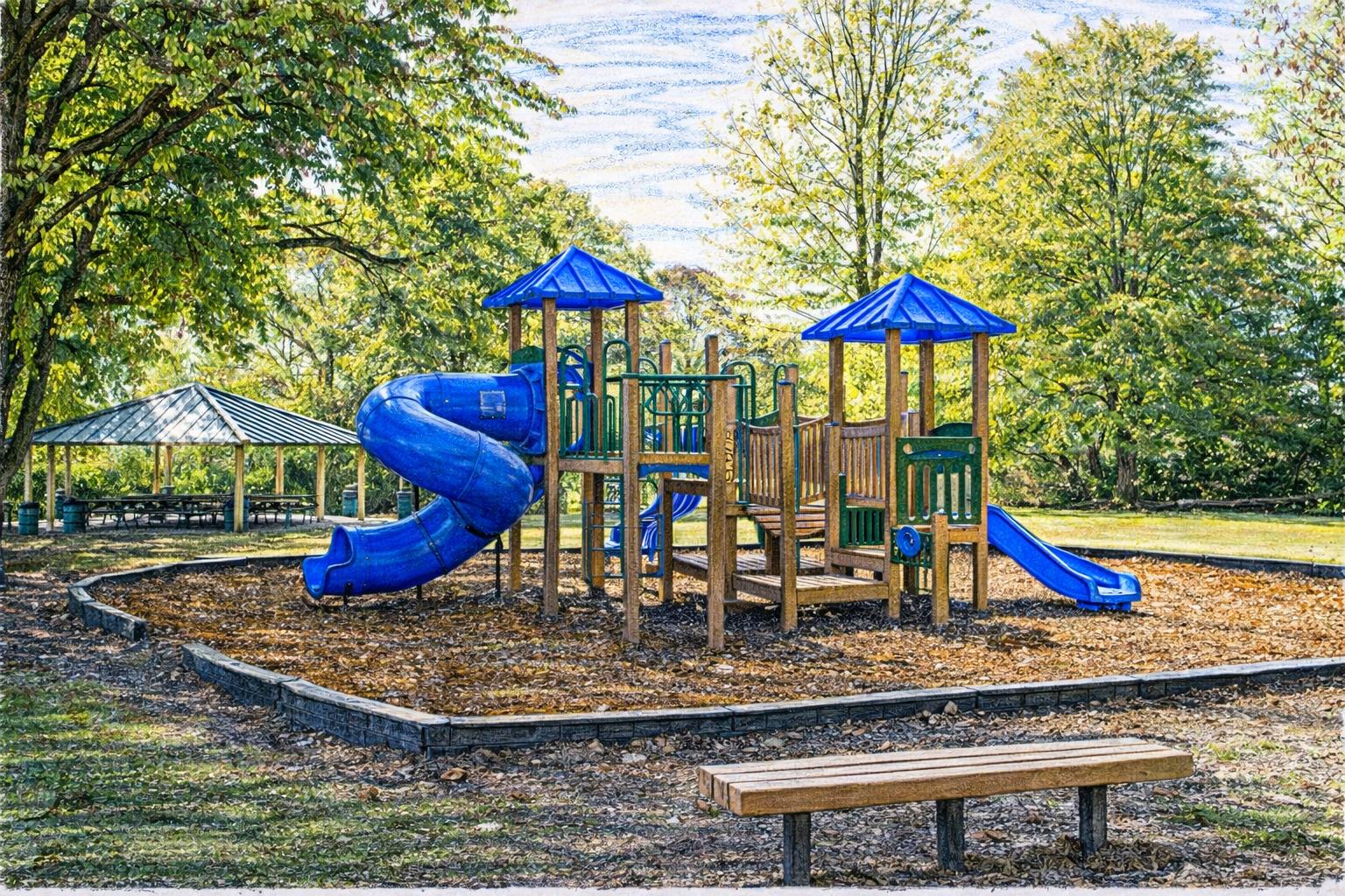 Illustration of a neighborhood playground
