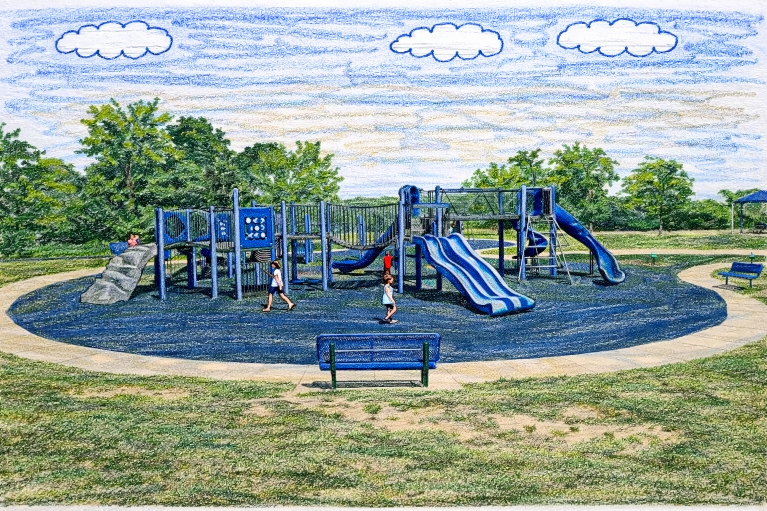 Illustration of a neighborhood playground