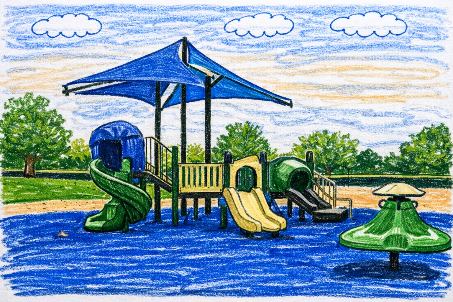Illustration of a neighborhood playground