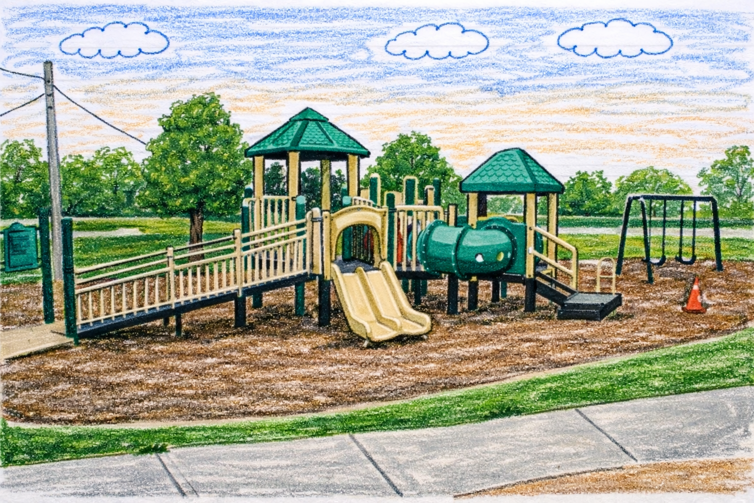 Illustration of a neighborhood playground
