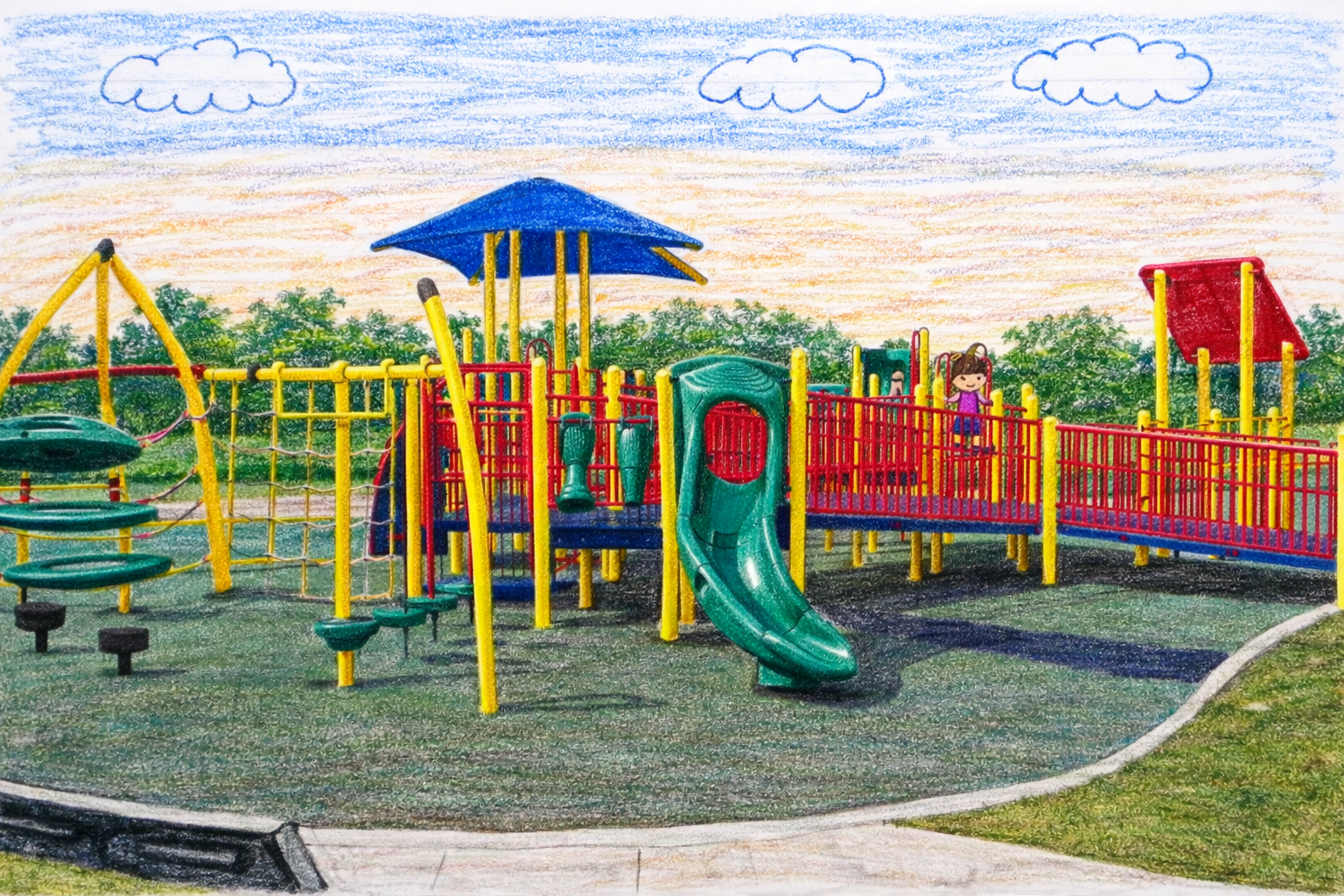 Illustration of a neighborhood playground