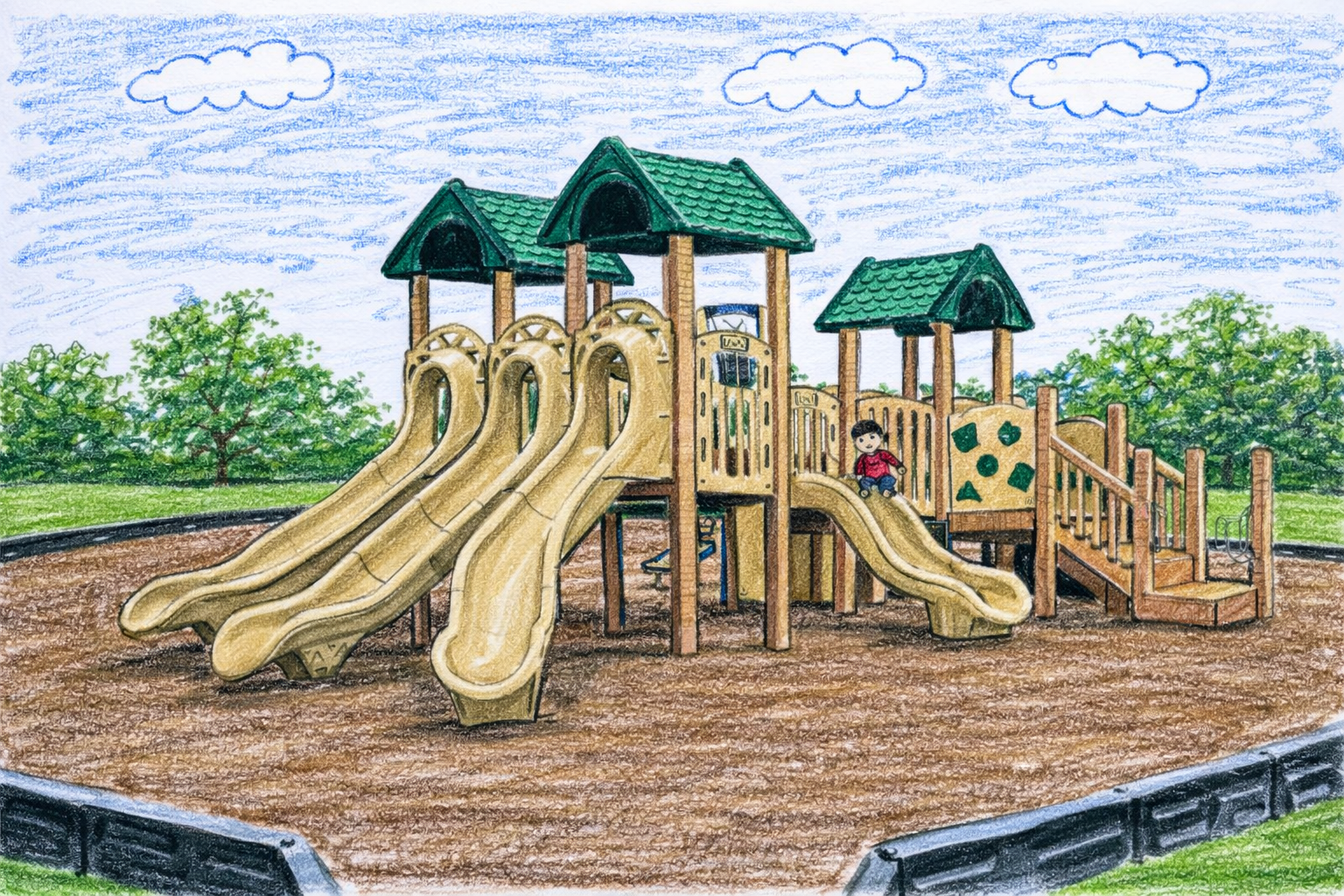 Illustration of a neighborhood playground