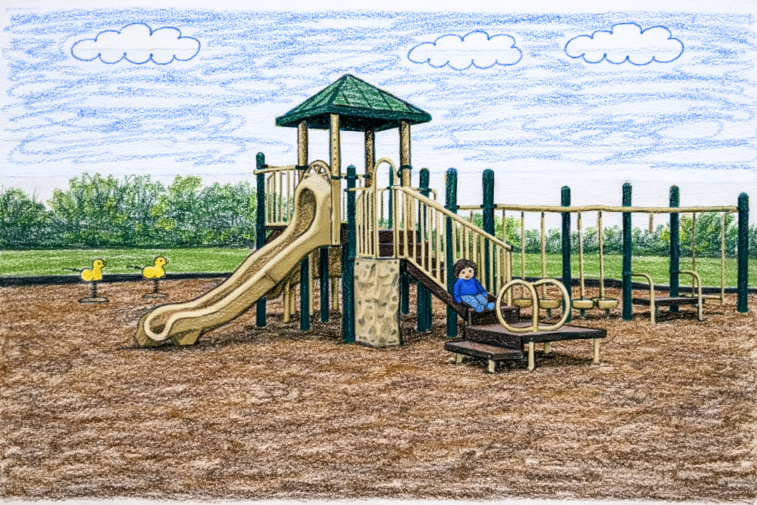 Illustration of a neighborhood playground