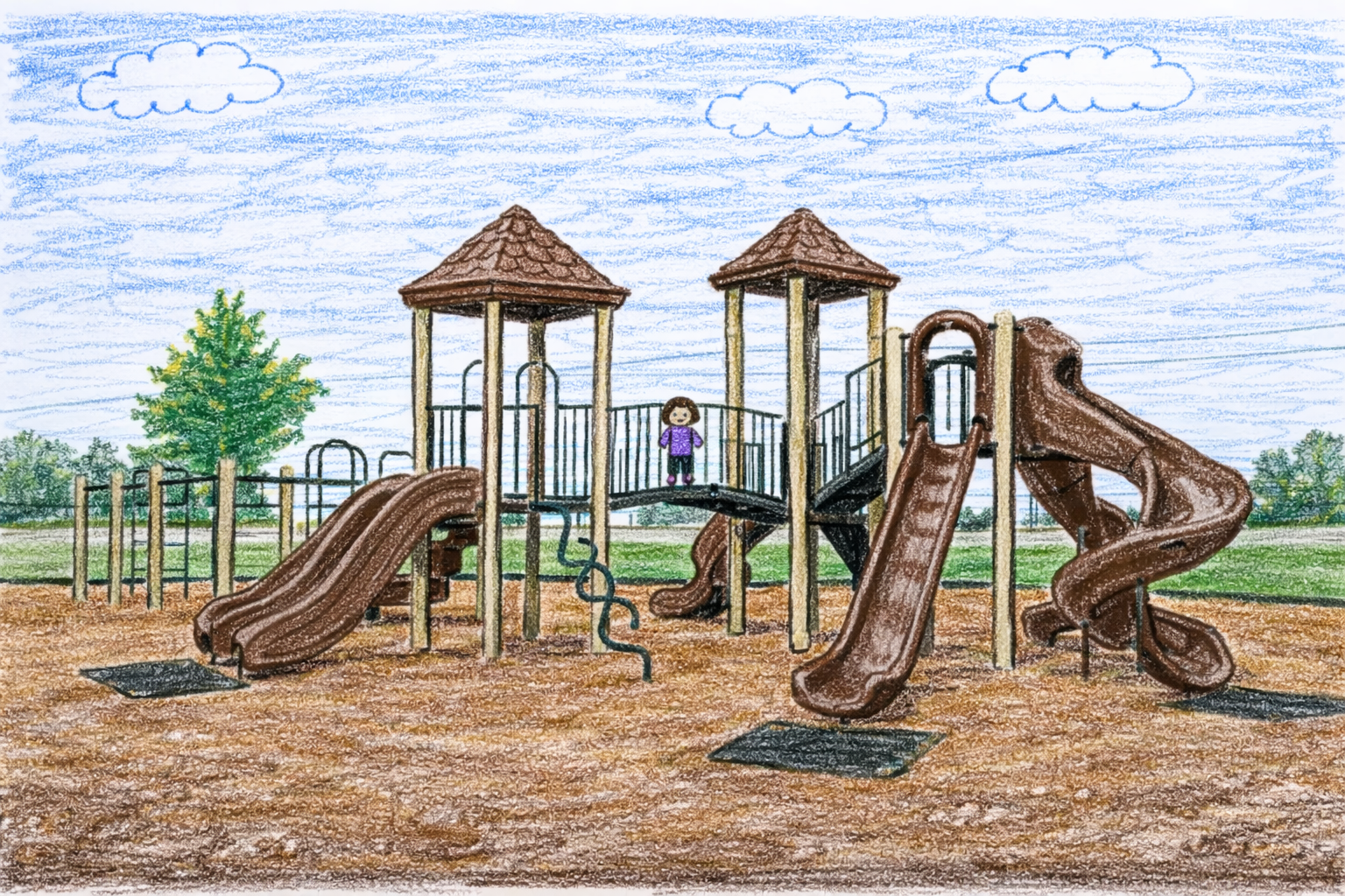Illustration of a neighborhood playground