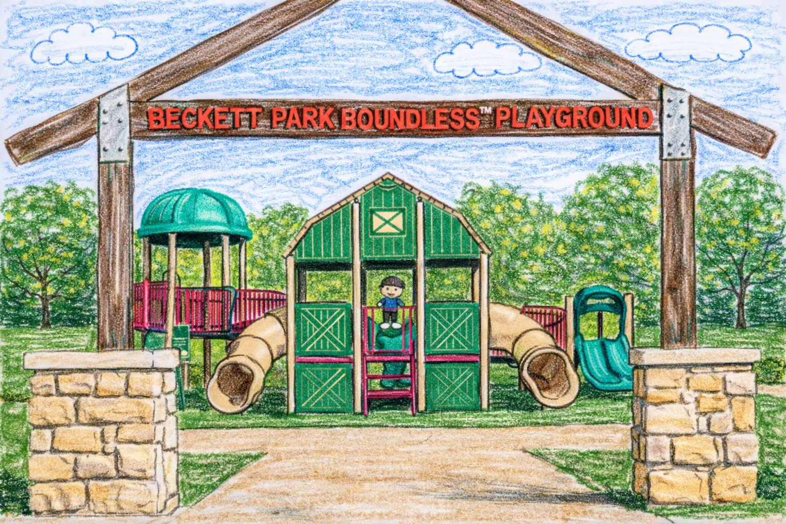 Illustration of a neighborhood playground