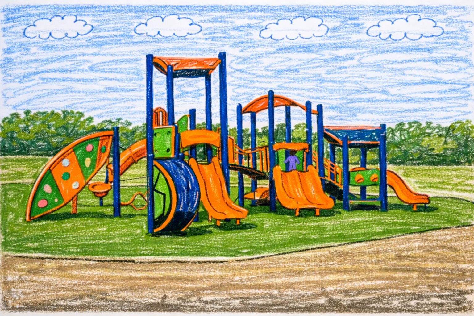 Illustration of a neighborhood playground