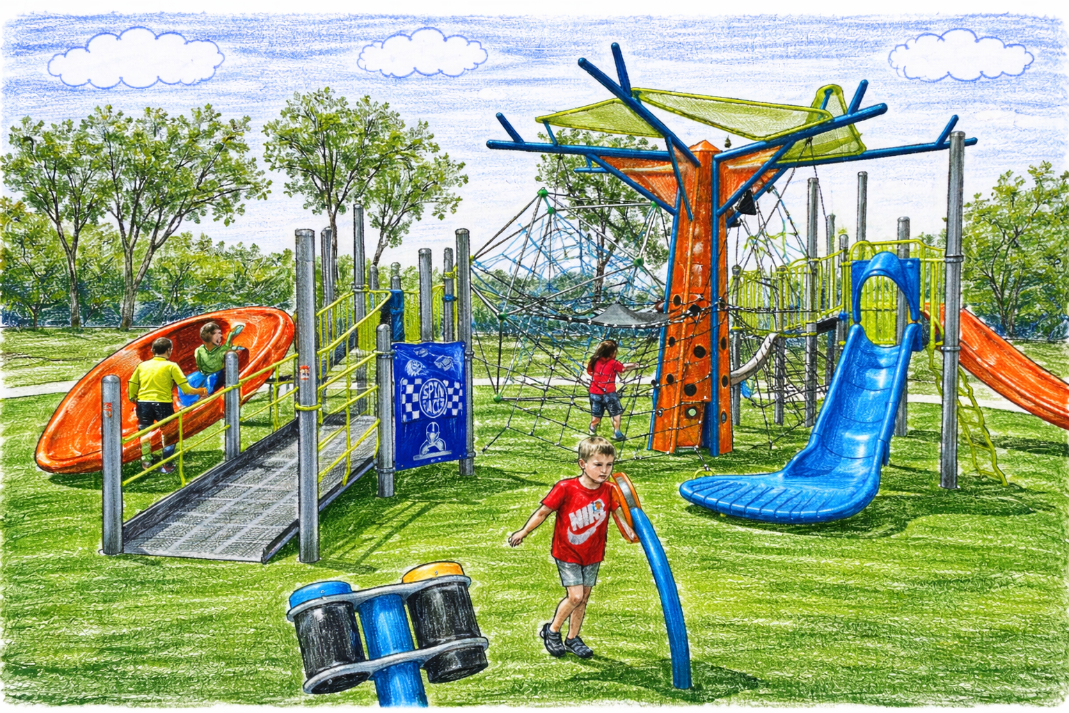 Illustration of a neighborhood playground