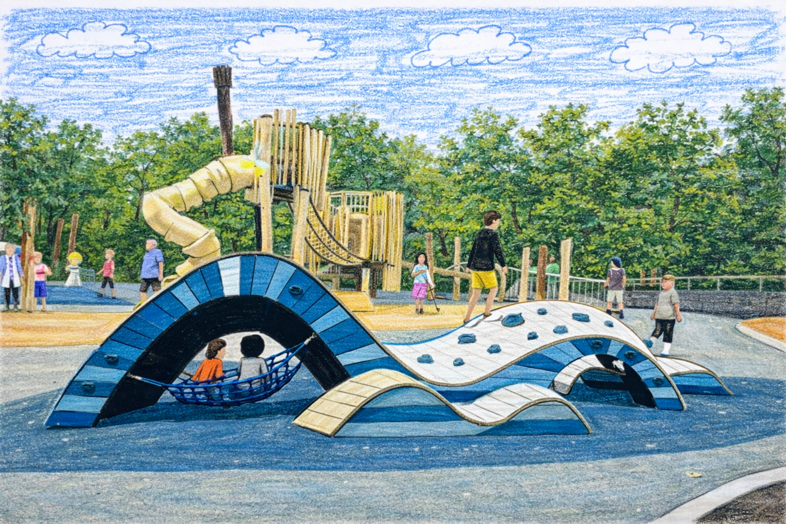 Illustration of a neighborhood playground