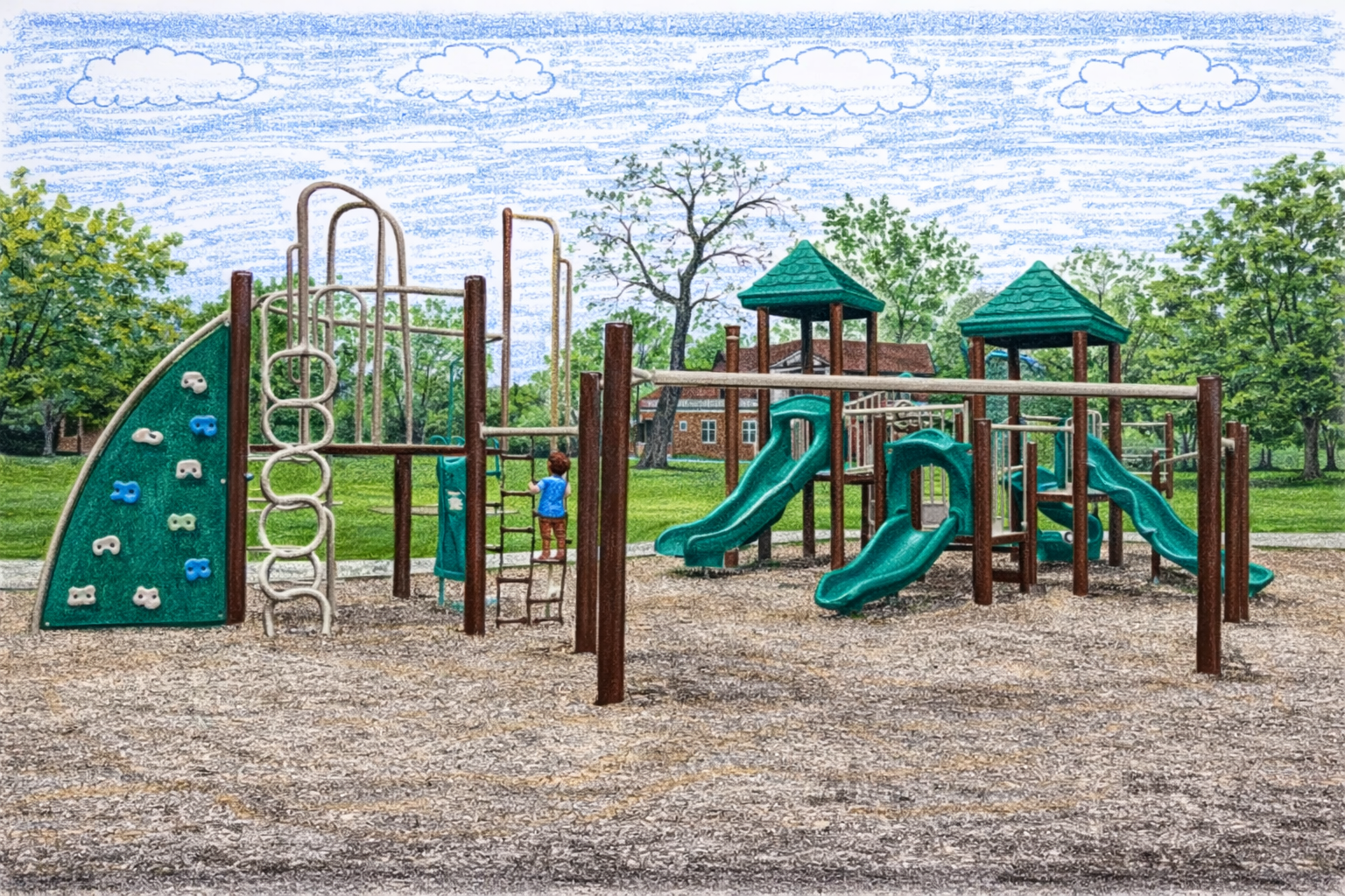Illustration of a neighborhood playground