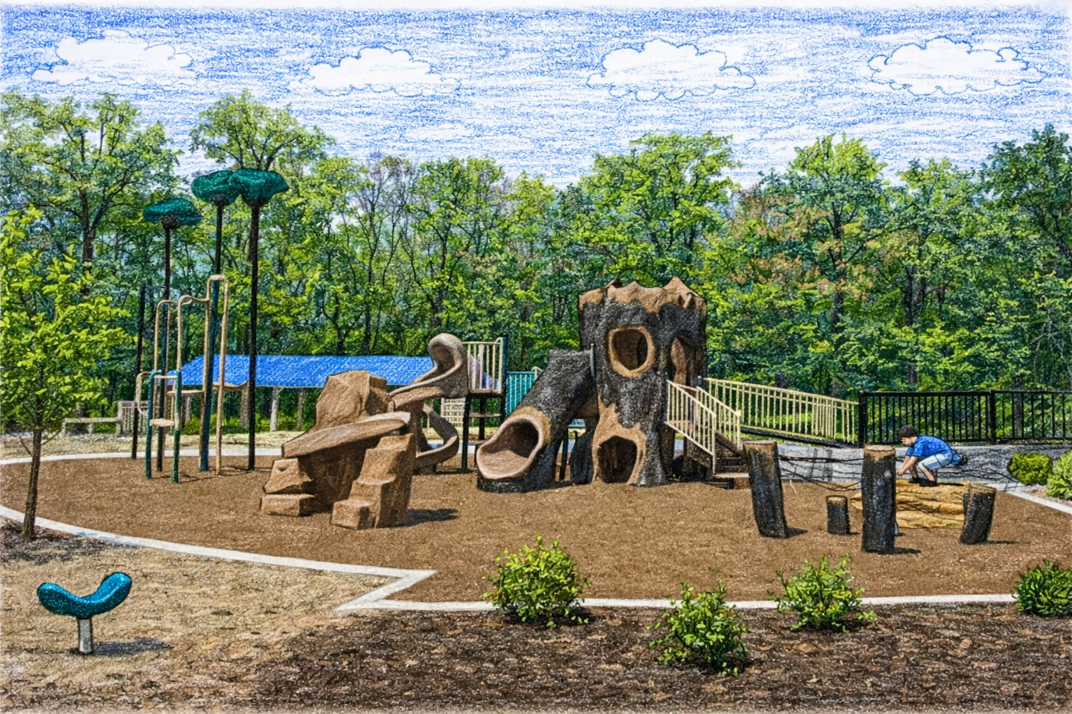 Illustration of a neighborhood playground