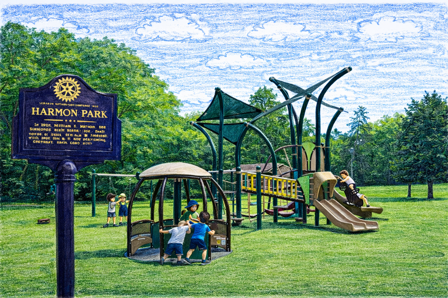 Illustration of a neighborhood playground