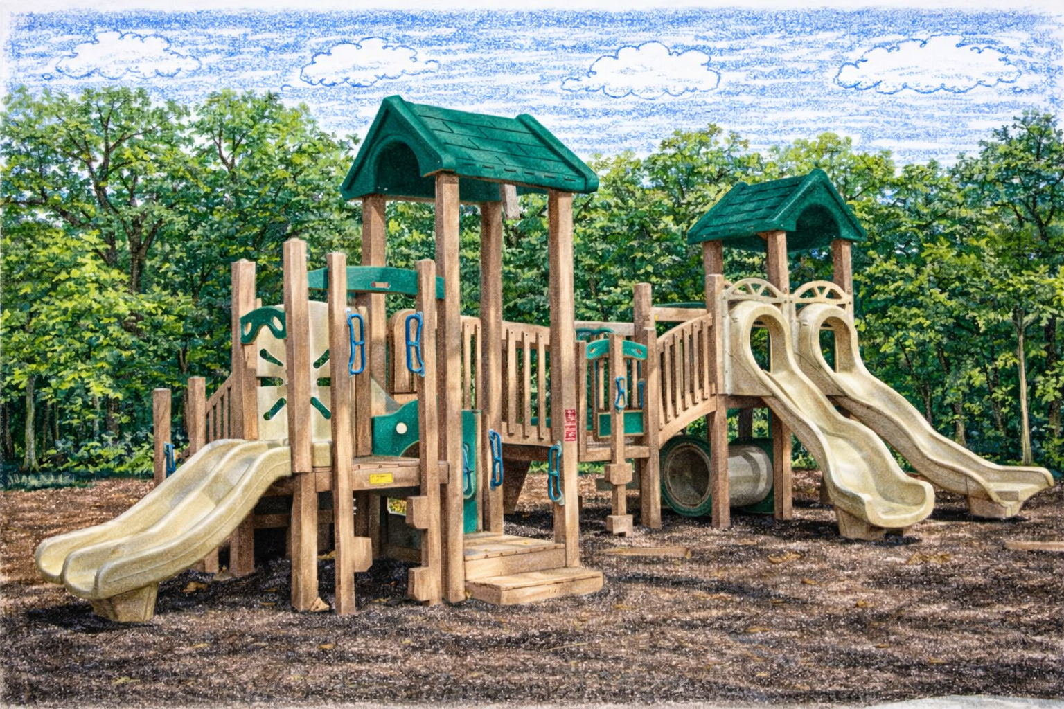Illustration of a neighborhood playground