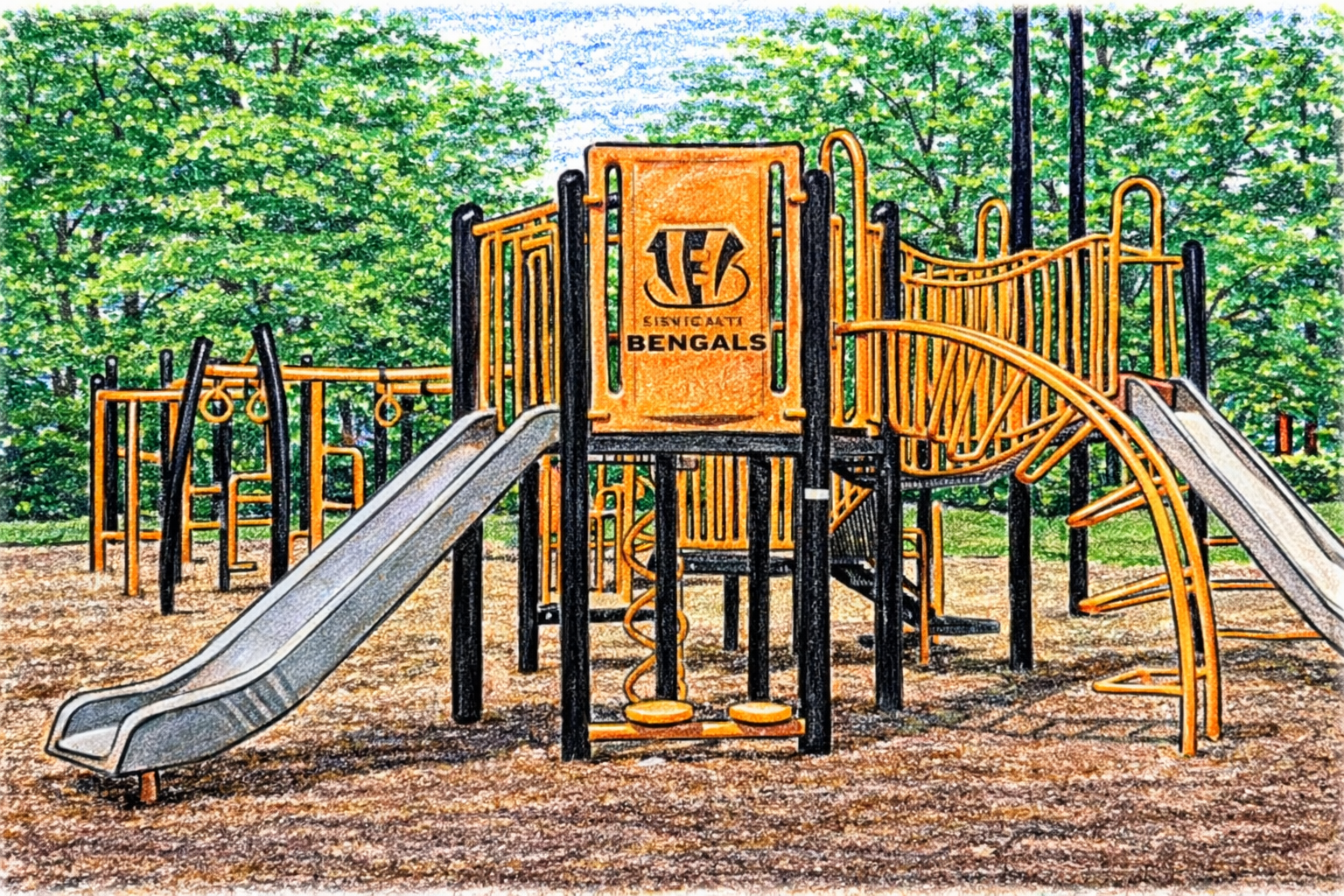 Illustration of a neighborhood playground
