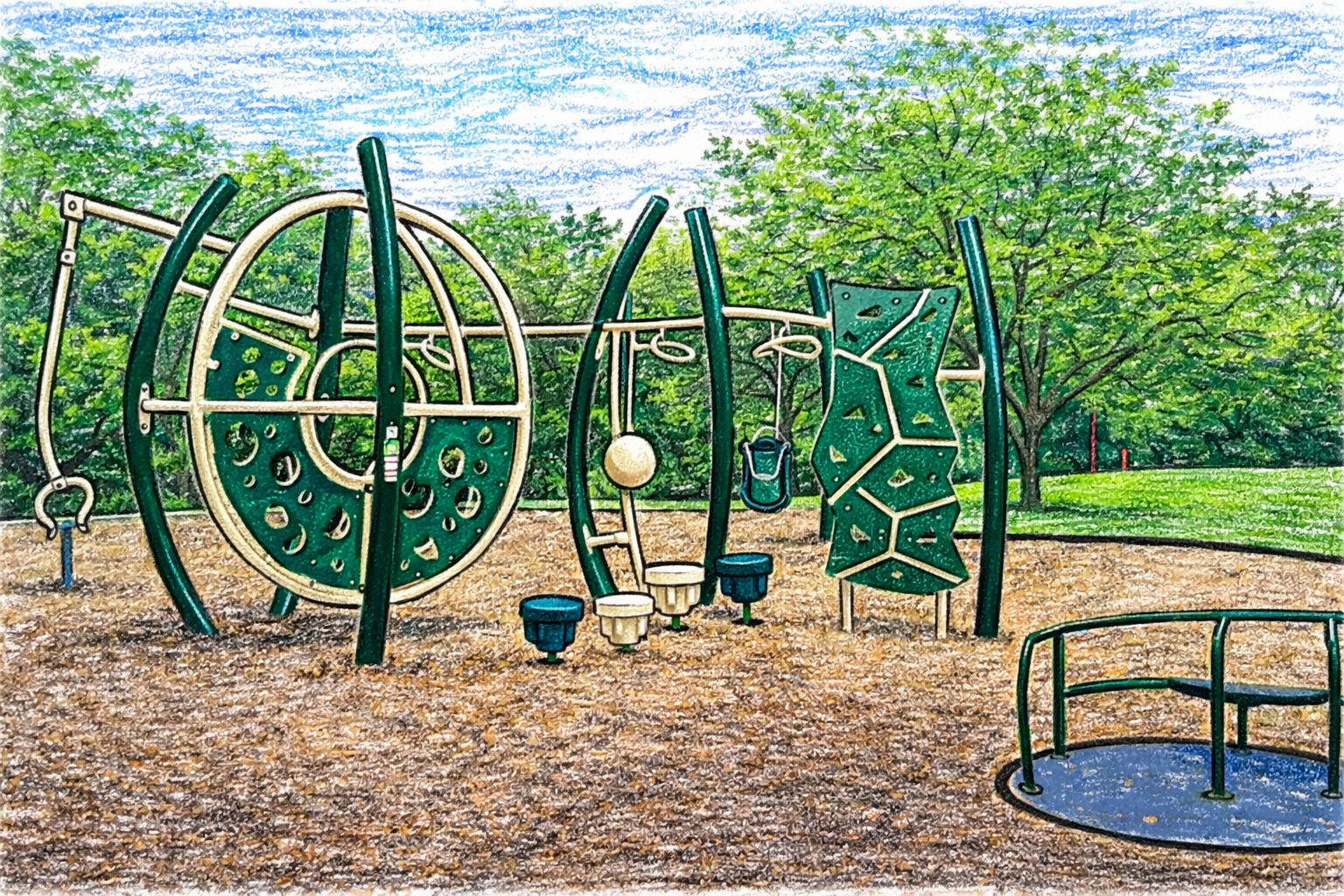 Illustration of a neighborhood playground