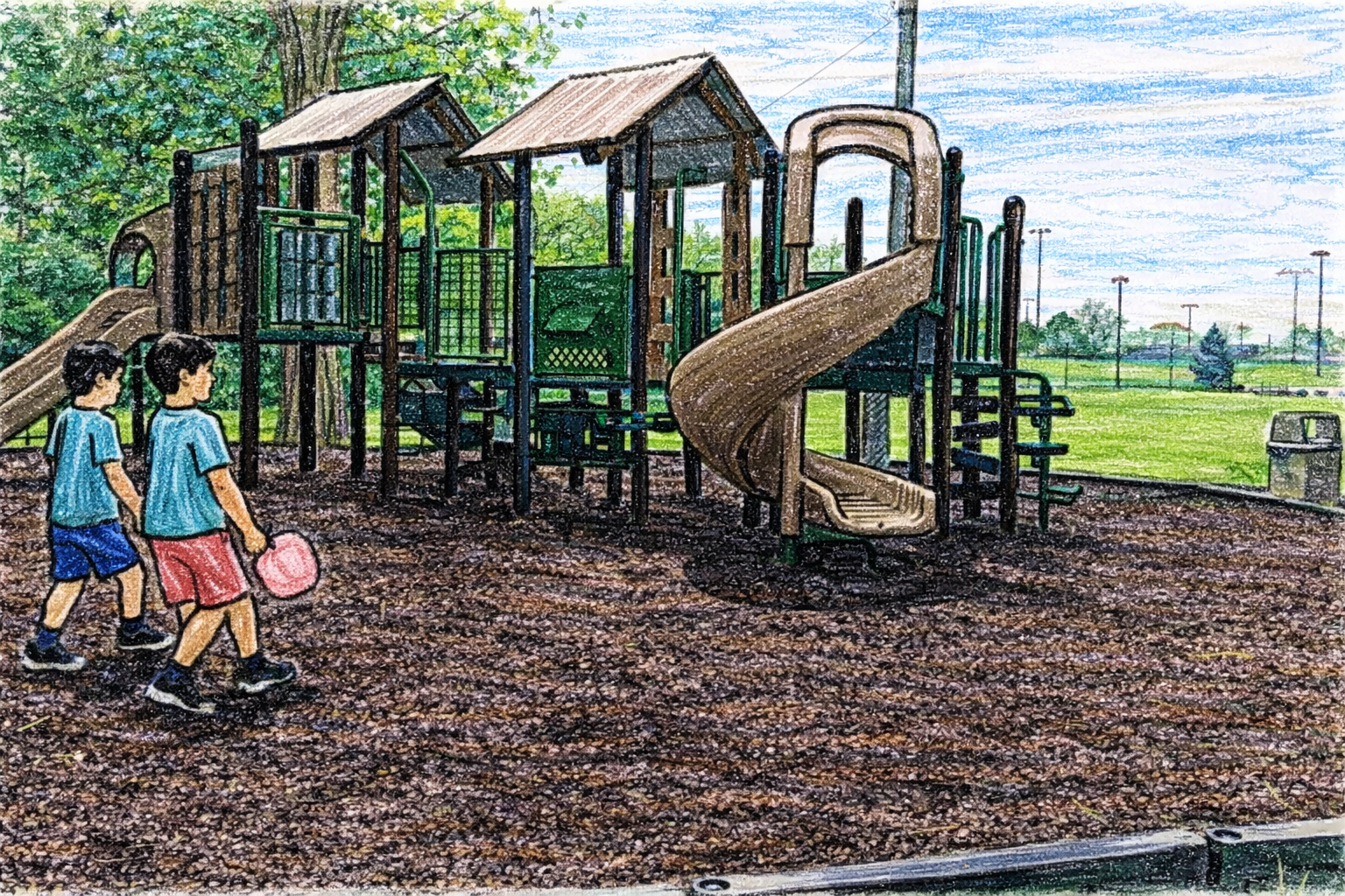 Illustration of a neighborhood playground