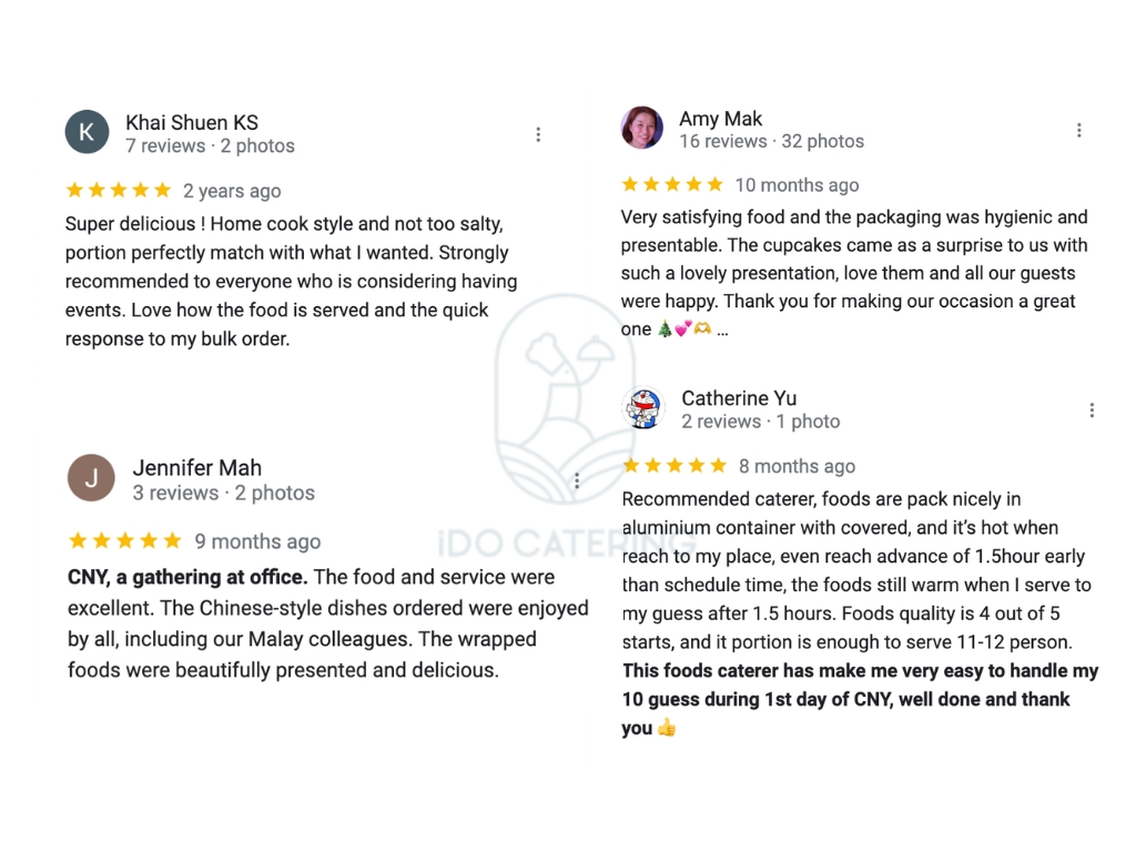 idocatering cny catering customer review