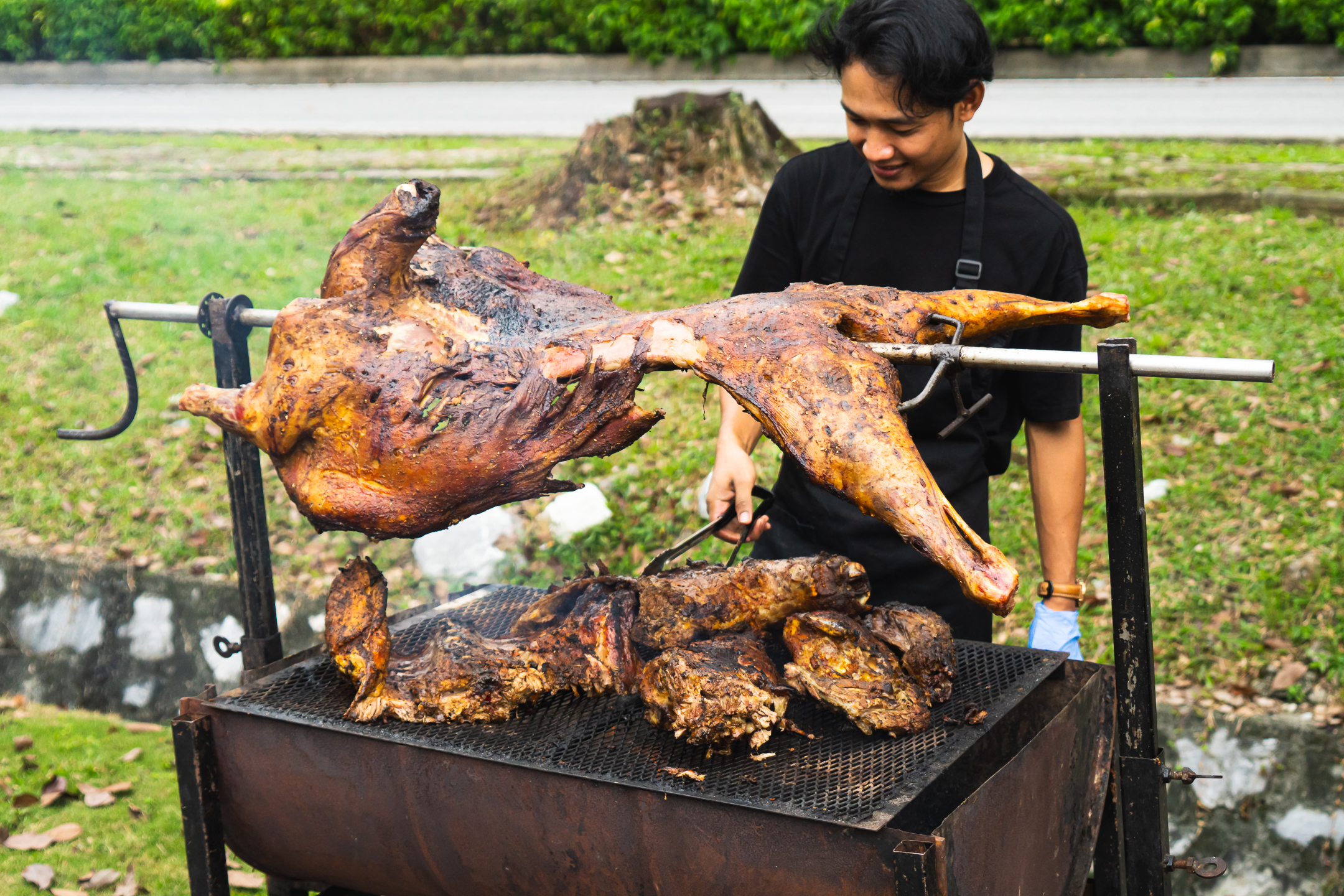 lamb live cooking station