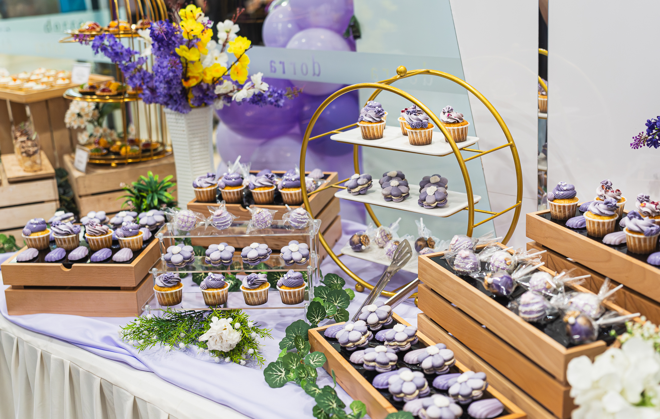 Dorra Slimming@IOI Putrajaya Outlet Grand Launching_purple customised dessert table