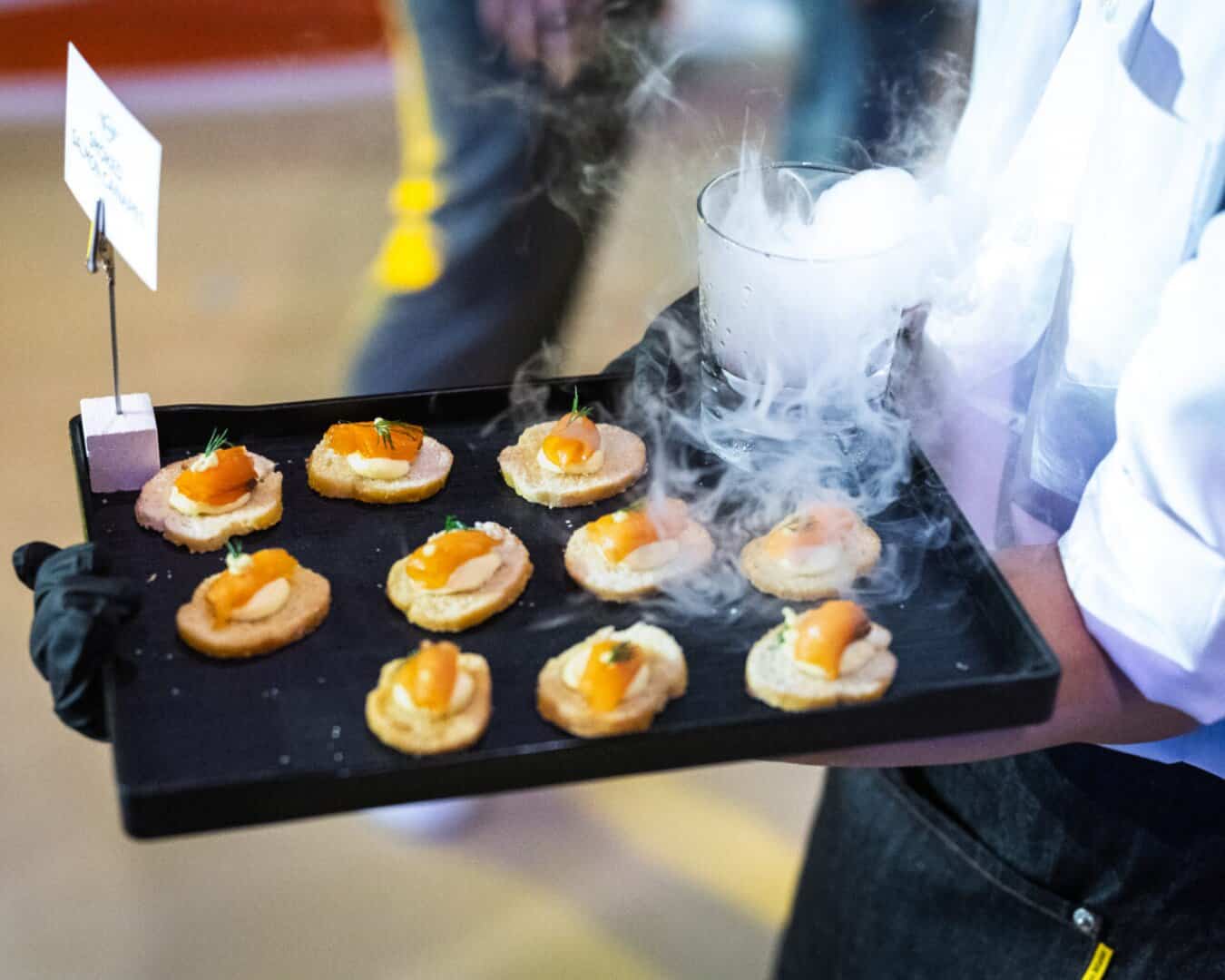 Plated dishes prepared by the iDoCatering kitchen team