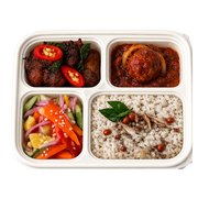 Nasi lemak bento box with ayam goreng berempah, sambal telur and acar rampai — iDoCatering corporate bento