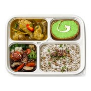 Kapitan curry chicken bento box with nasi minyak and mixed vegetables — iDoCatering corporate bento